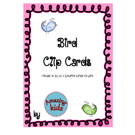 Bird Clip Cards Counting 0-20